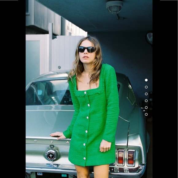 Zara textured weave green dress - Picture 3 of 11